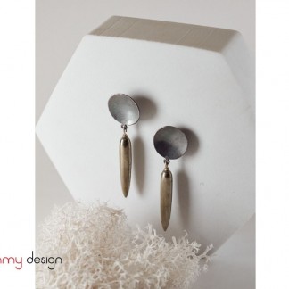 Long pyrite drop earings